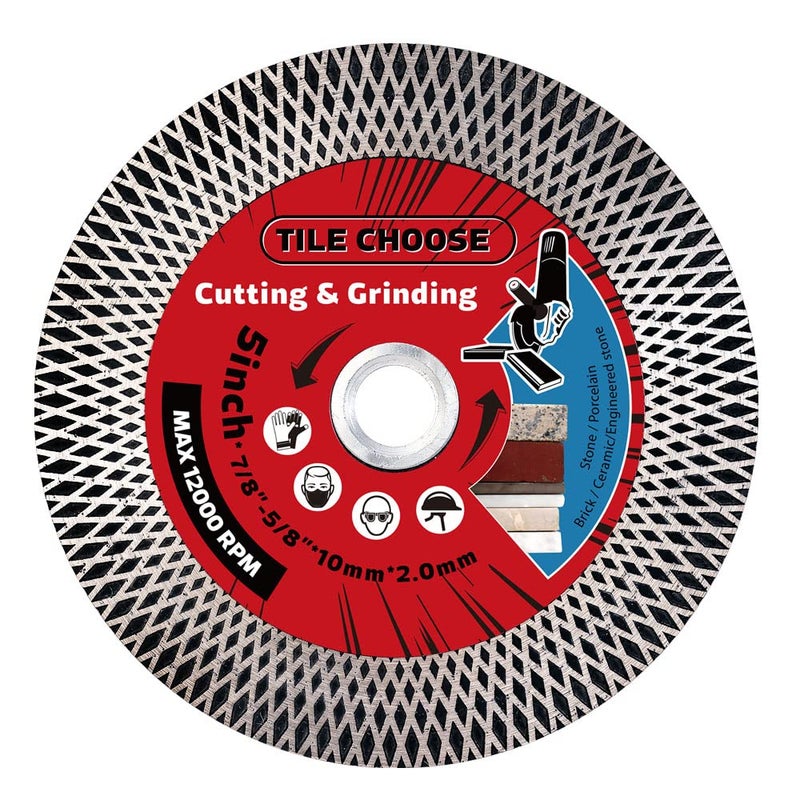DAPRO 5" Tile Turbo Saw Blade Diamond Blade with 5/8"-11 Arbor for Cutting and Grinding Porcelain Tile Granite Marble… - Image 2